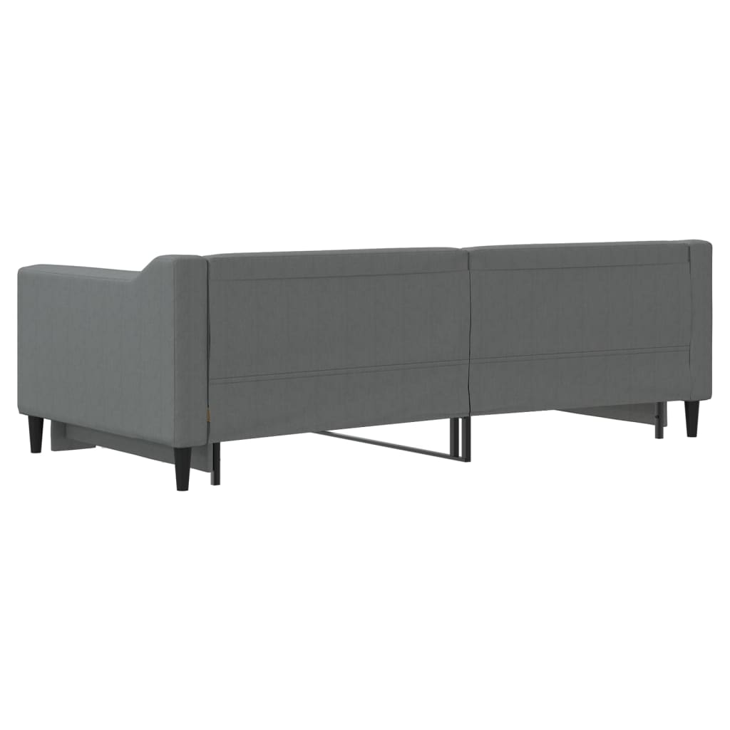 vidaXL Daybed with Trundle without Mattress Dark Grey 90x190 cm 5