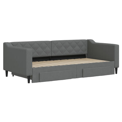 vidaXL Daybed with Trundle&Drawers without Mattress Dark Grey 90x190cm 3