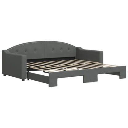 vidaXL Daybed with Trundle without Mattress Dark Grey 90x190 cm 2