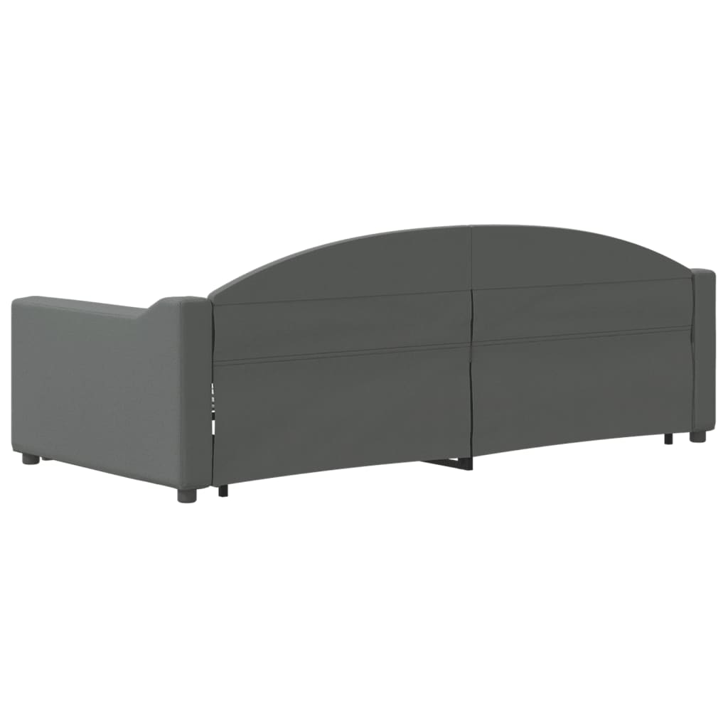 vidaXL Daybed with Trundle without Mattress Dark Grey 90x190 cm 5