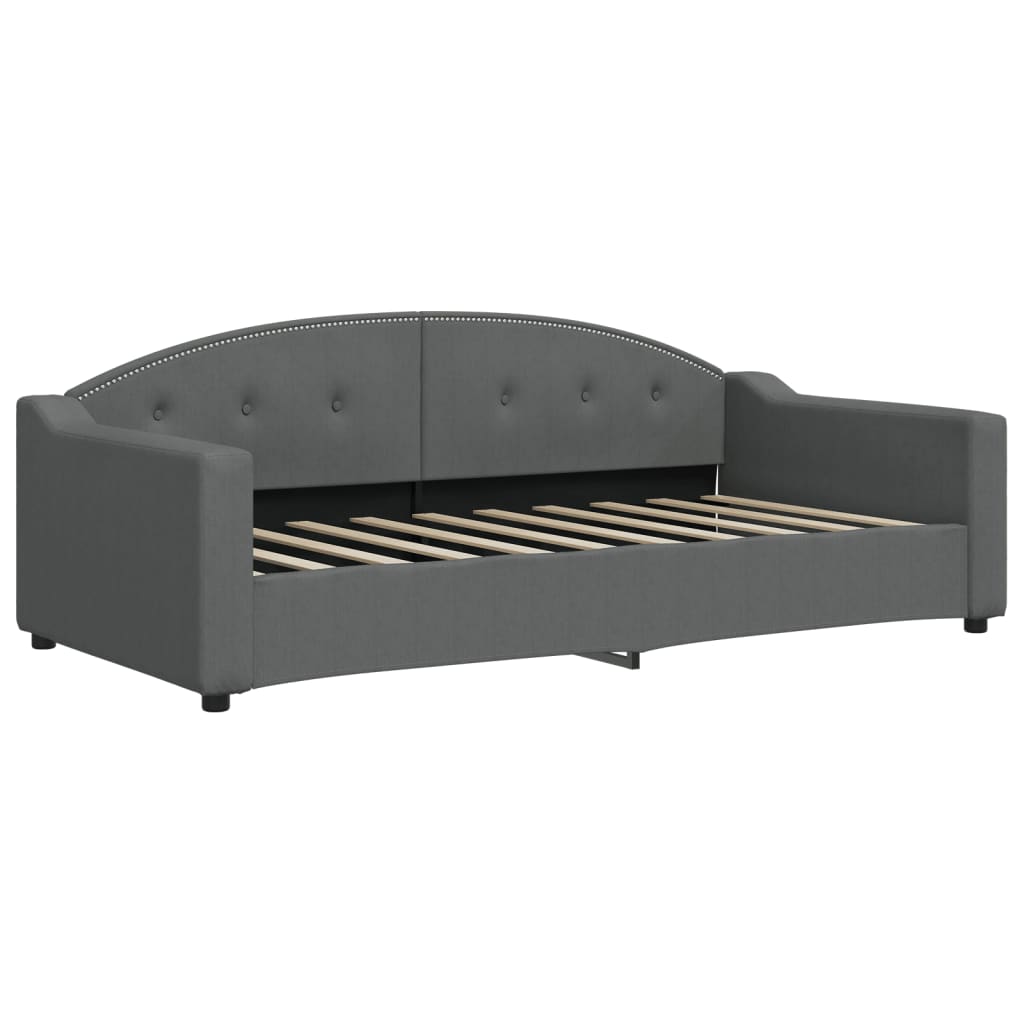 vidaXL Daybed with Trundle without Mattress Dark Grey 90x190 cm 6