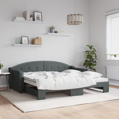 vidaXL Daybed with Trundle without Mattress Dark Grey 90x190 cm 1