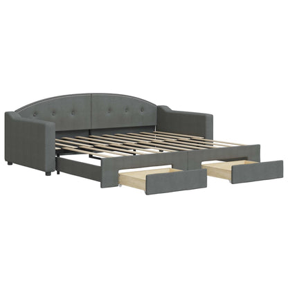 vidaXL Daybed with Trundle&Drawers without Mattress Dark Grey 90x190cm 2