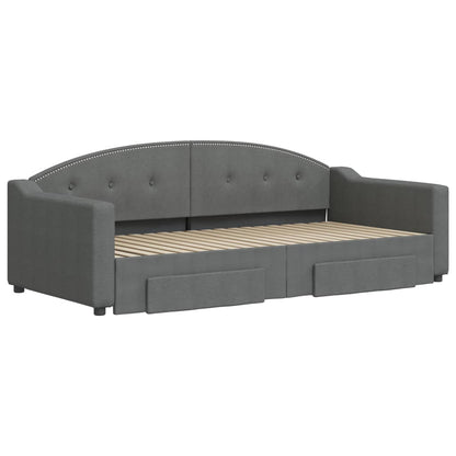 vidaXL Daybed with Trundle&Drawers without Mattress Dark Grey 90x190cm 3