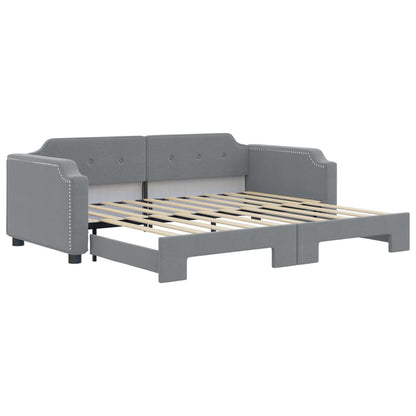 vidaXL Daybed with Trundle without Mattress Light Grey 90x190 cm Single 2