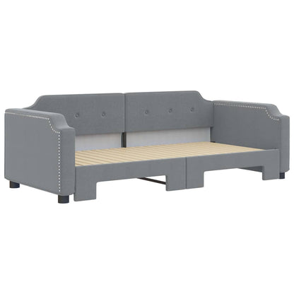 vidaXL Daybed with Trundle without Mattress Light Grey 90x190 cm Single 3