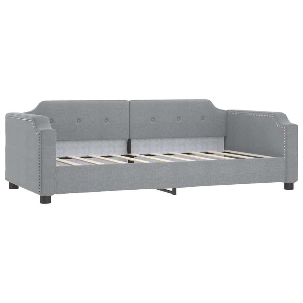vidaXL Daybed with Trundle without Mattress Light Grey 90x190 cm Single 5