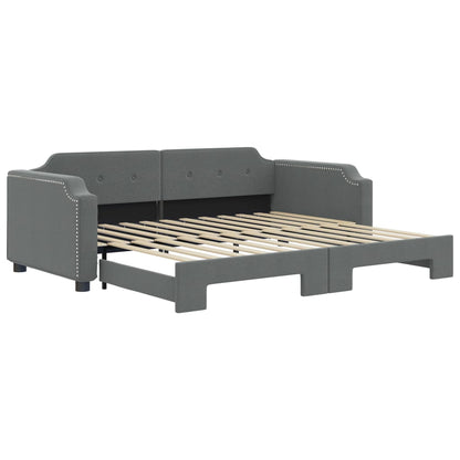 vidaXL Daybed with Trundle without Mattress Dark Grey 90x190 cm 2