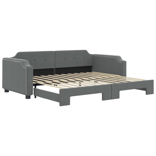 vidaXL Daybed with Trundle without Mattress Dark Grey 90x190 cm 2