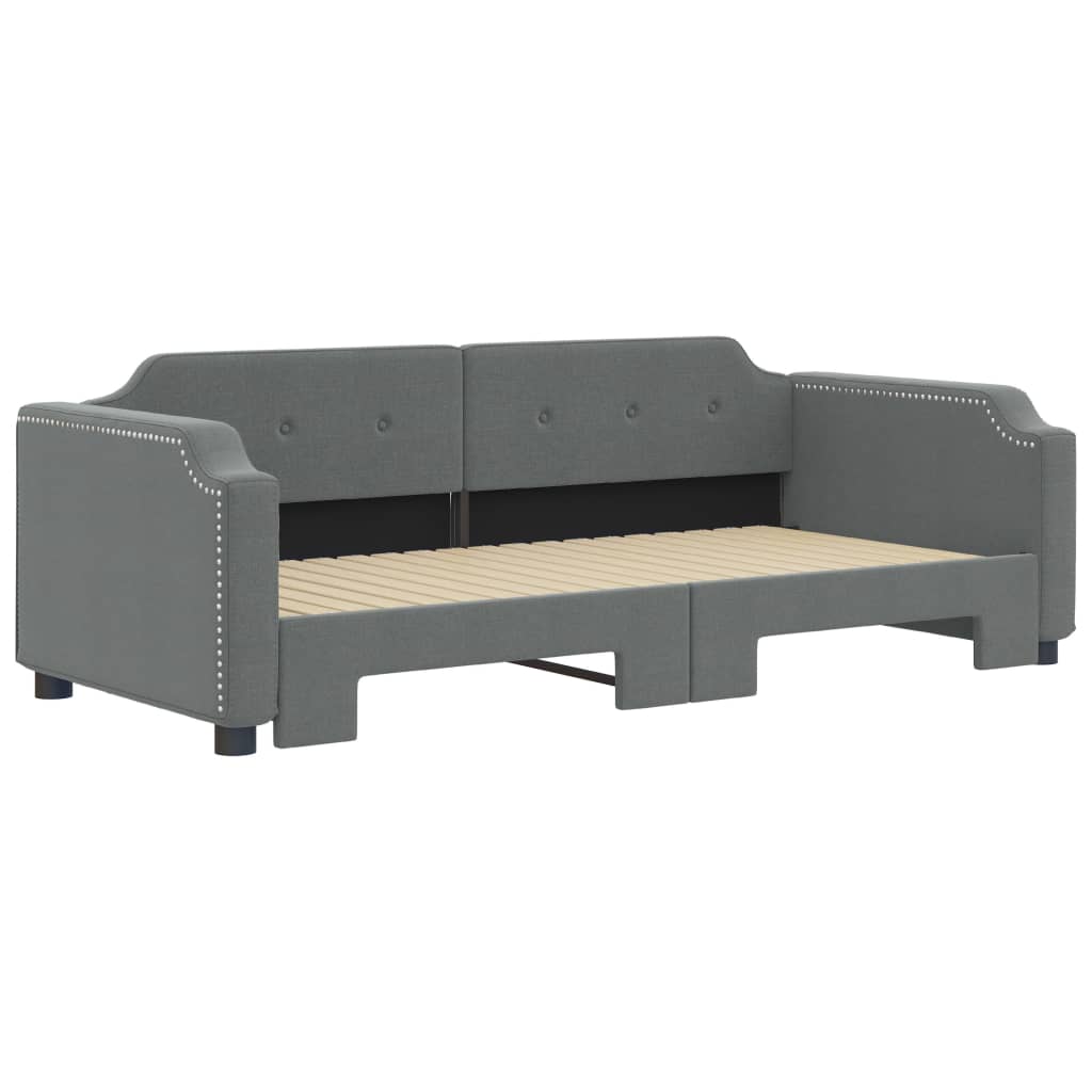 vidaXL Daybed with Trundle without Mattress Dark Grey 90x190 cm 3