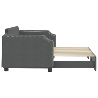 vidaXL Daybed with Trundle without Mattress Dark Grey 90x190 cm 4