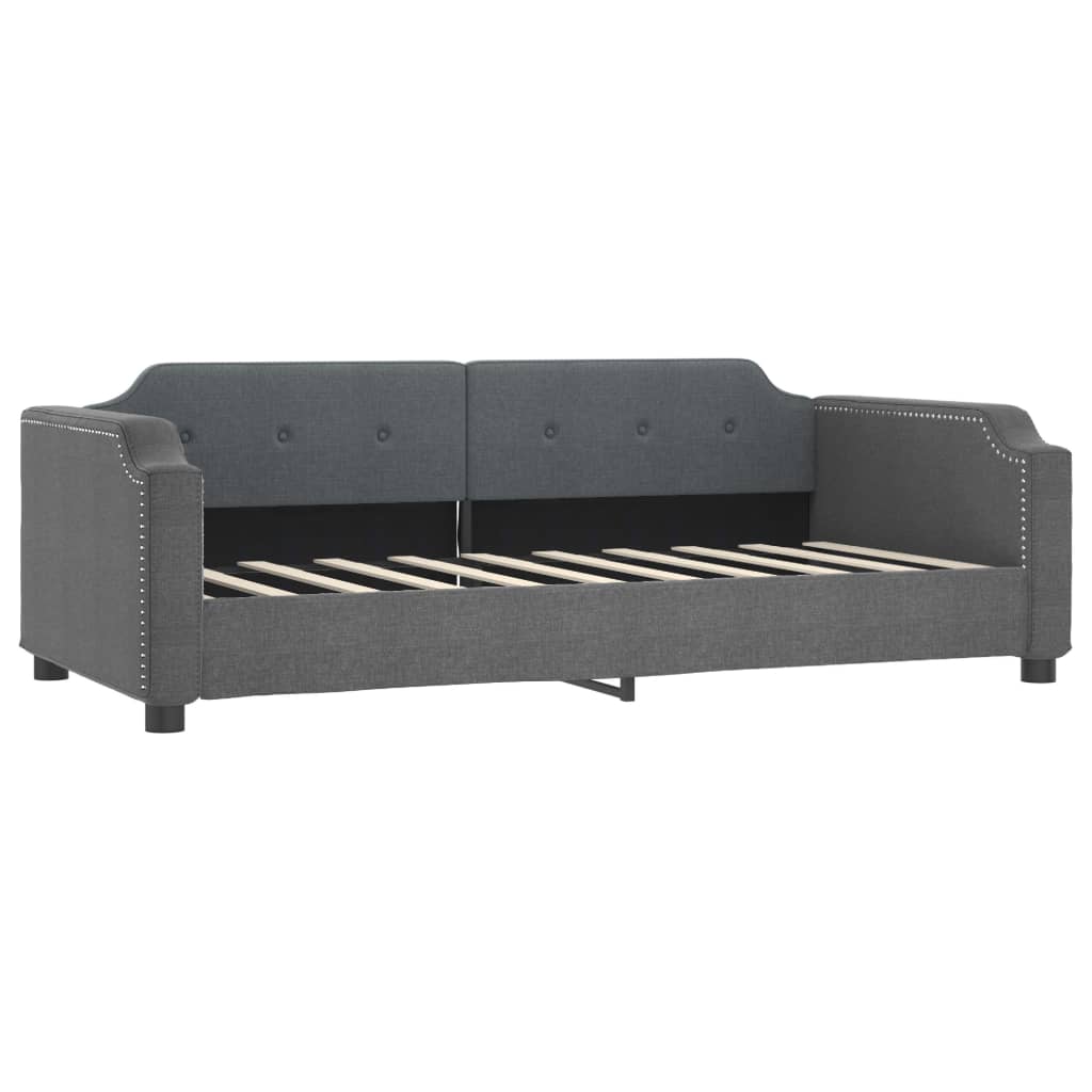vidaXL Daybed with Trundle without Mattress Dark Grey 90x190 cm 5