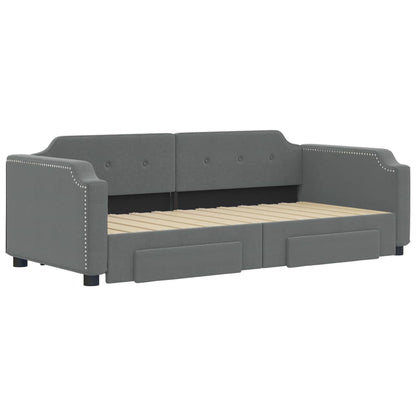 vidaXL Daybed with Trundle&Drawers without Mattress Dark Grey 90x190cm 3