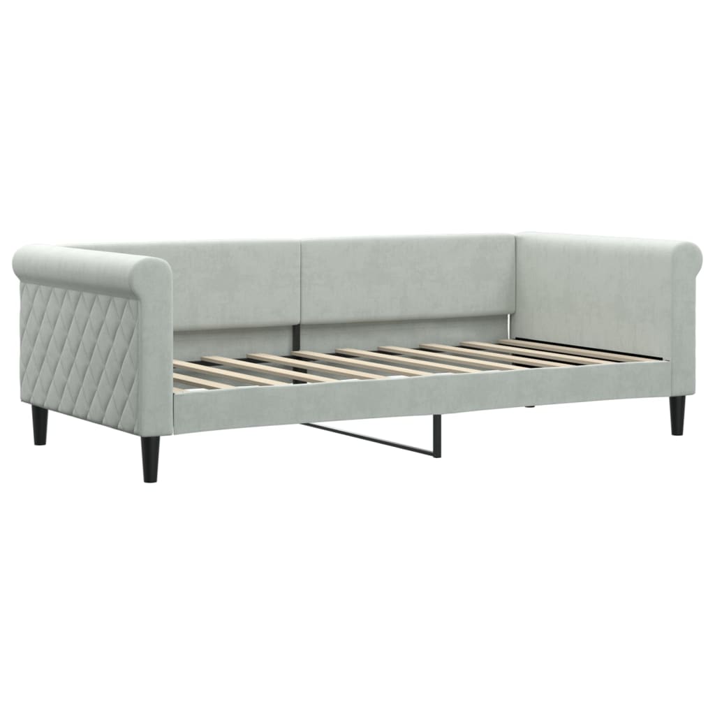 vidaXL Daybed with Trundle&Drawers without Mattress Light Grey 90x190 cm 4
