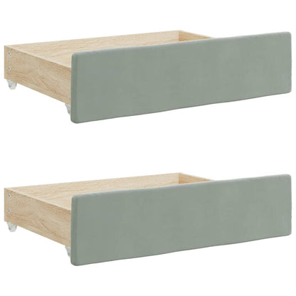vidaXL Daybed with Trundle&Drawers without Mattress Light Grey 90x190 cm 6