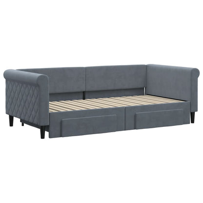 vidaXL Daybed with Trundle&Drawers without Mattress Dark Grey 90x190cm 3