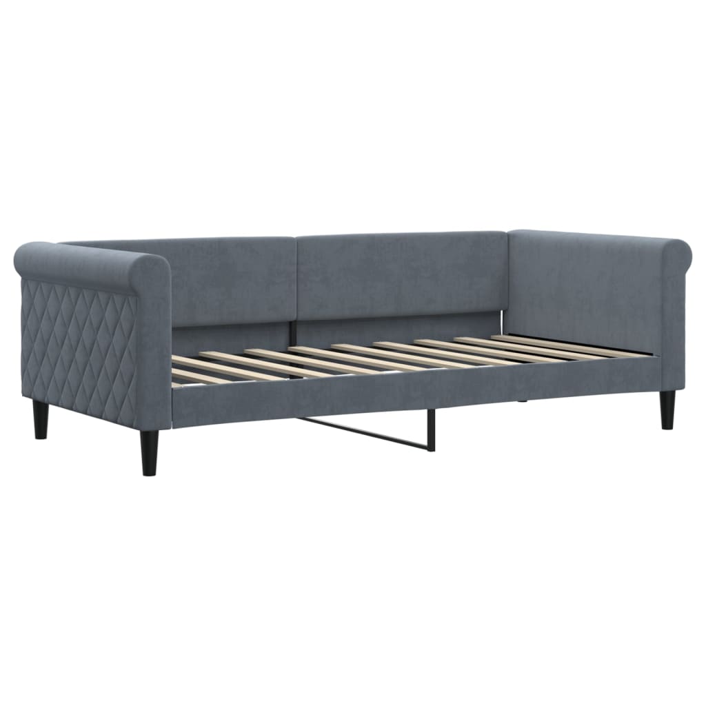 vidaXL Daybed with Trundle&Drawers without Mattress Dark Grey 90x190cm 4