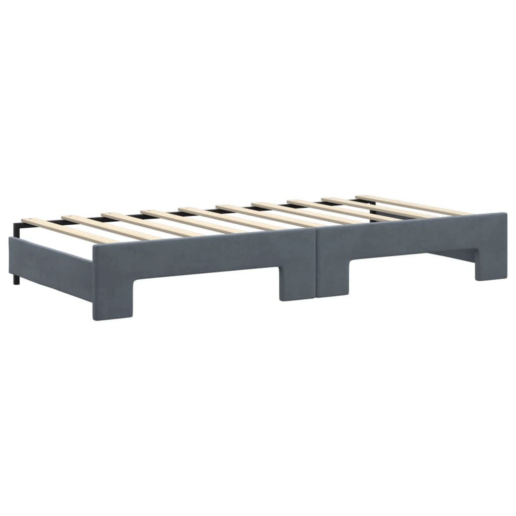 vidaXL Daybed with Trundle&Drawers without Mattress Dark Grey 90x190cm 5