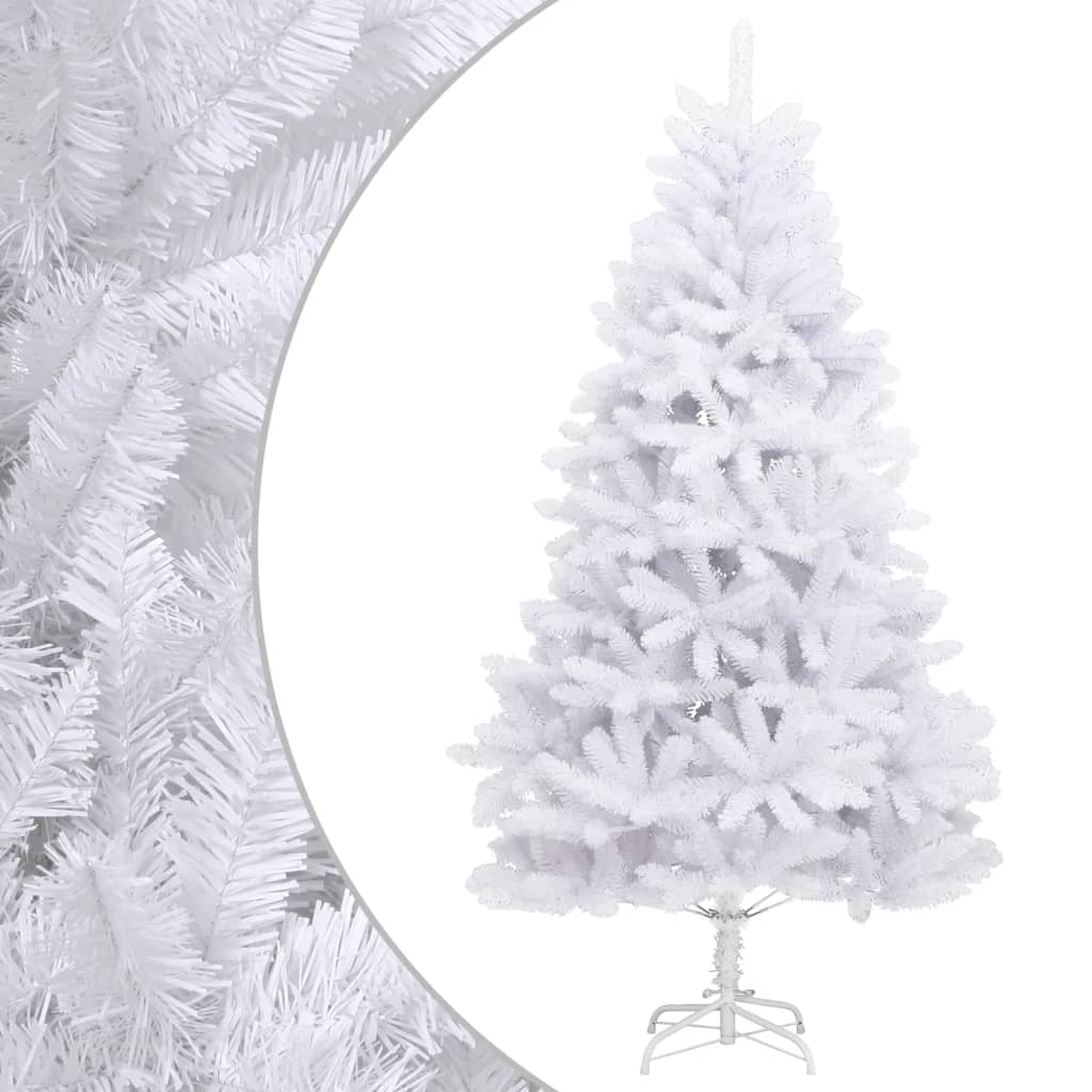 vidaXL Artificial Hinged Christmas Tree with Stand White 270 cm 1