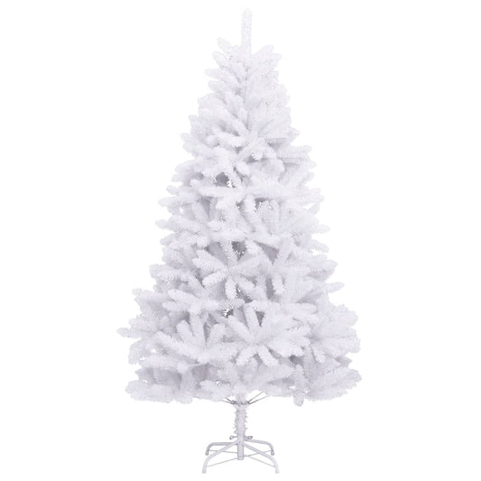 vidaXL Artificial Hinged Christmas Tree with Stand White 270 cm 2
