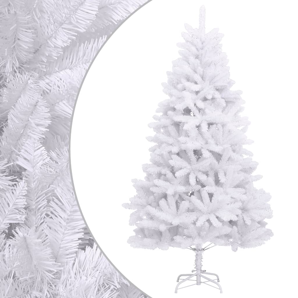 vidaXL Artificial Hinged Christmas Tree with Stand White 300 cm 1