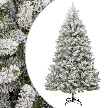 vidaXL Artificial Hinged Christmas Tree with Flocked Snow 270 cm 1