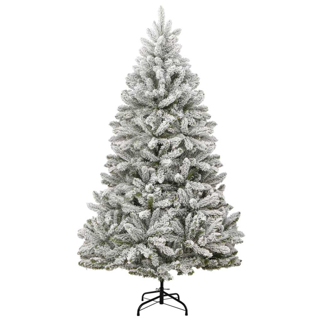 vidaXL Artificial Hinged Christmas Tree with Flocked Snow 270 cm 2