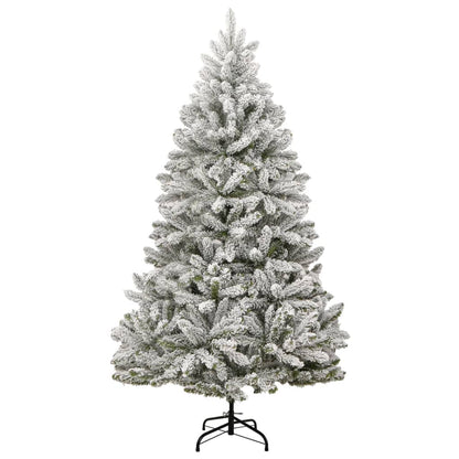 vidaXL Artificial Hinged Christmas Tree with Flocked Snow 270 cm 2