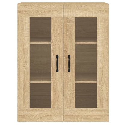 Wall Mounted Cabinets 2 pcs Engineered Wood Metal Black High gloss white