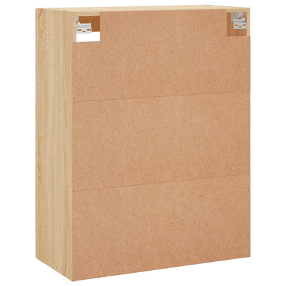 Wall Mounted Cabinets 2 pcs Engineered Wood Leather Sonoma oak