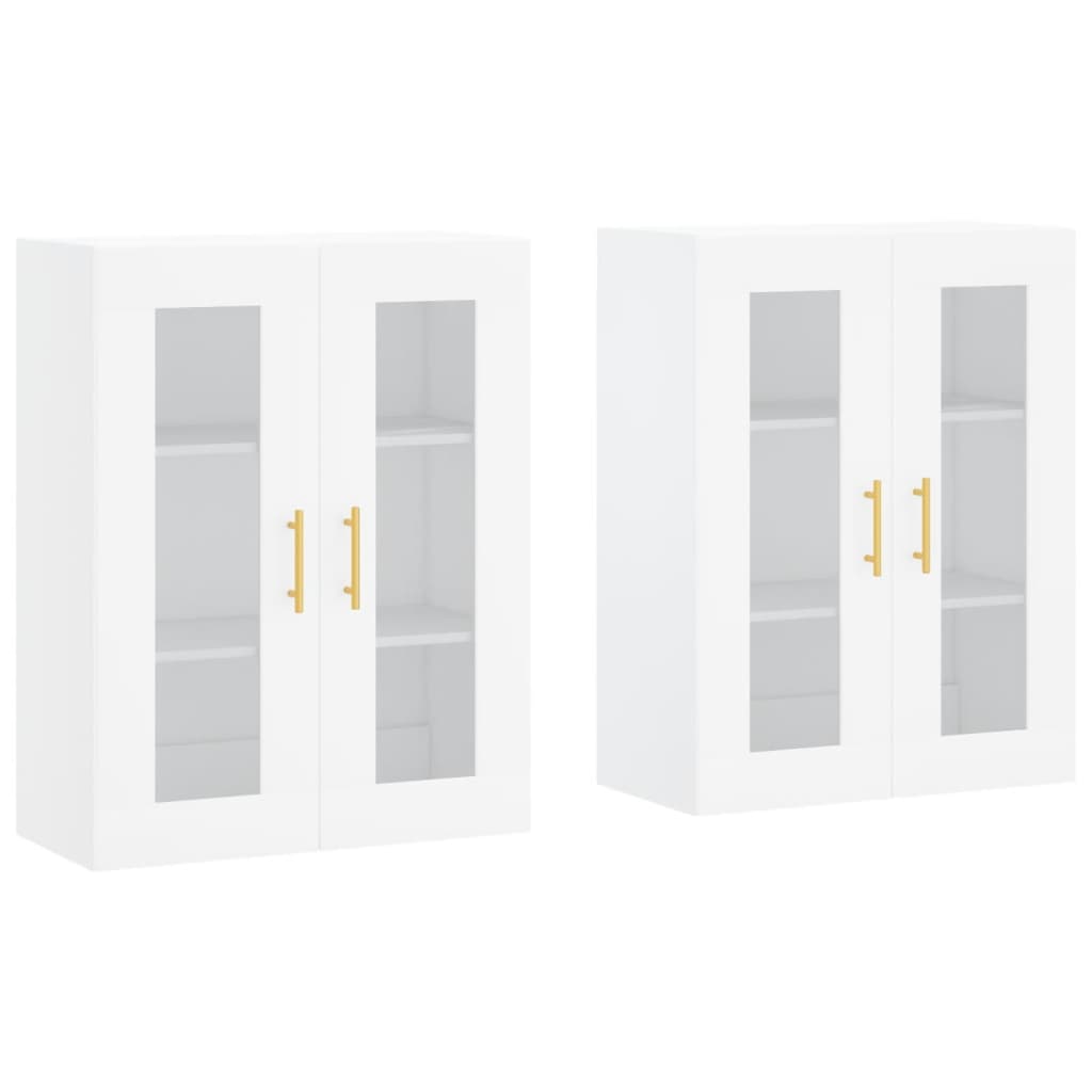 vidaXL Wall Mounted Cabinets 2 pcs White Engineered Wood 2