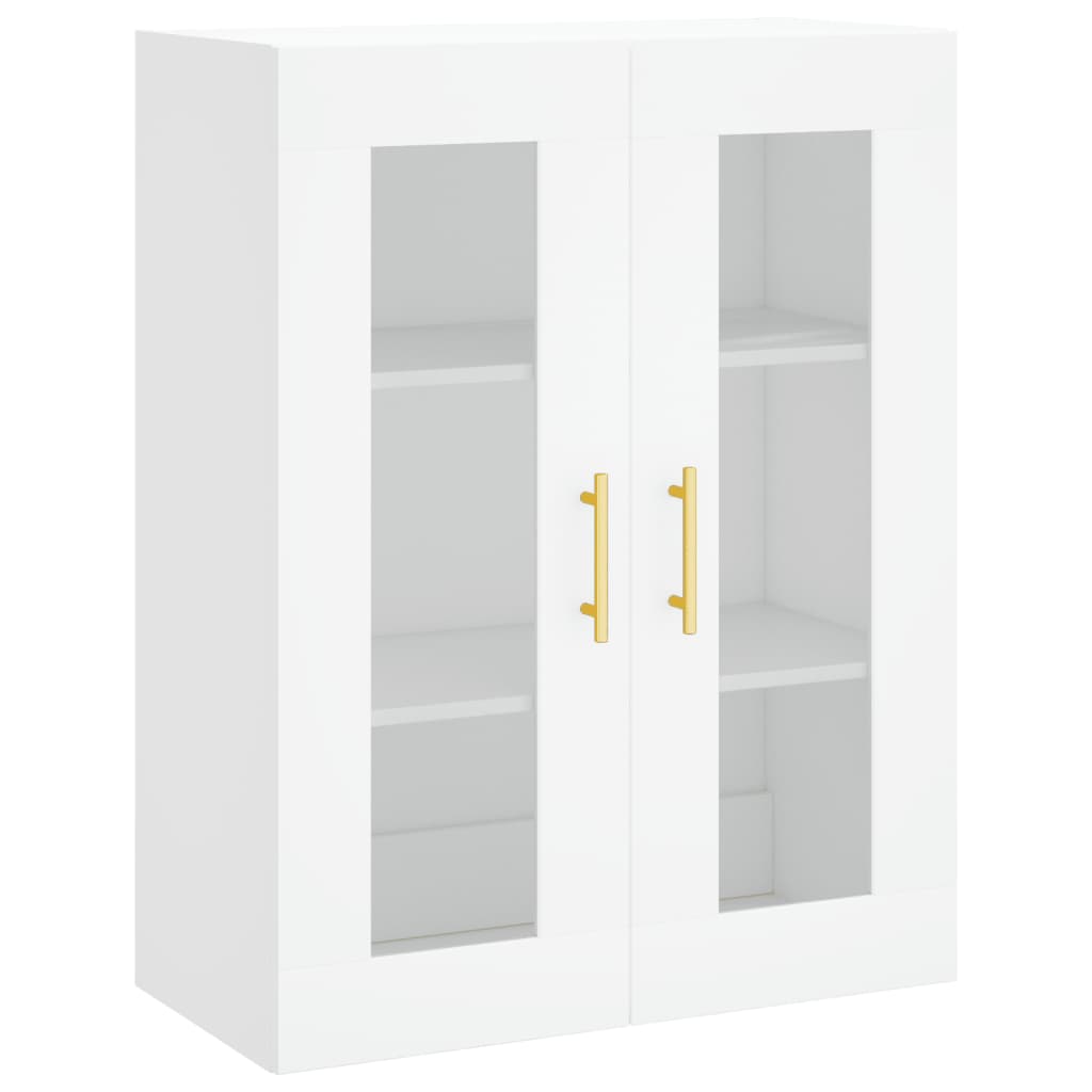 Wall Mounted Cabinets 2 pcs Engineered Wood Tube Gold White