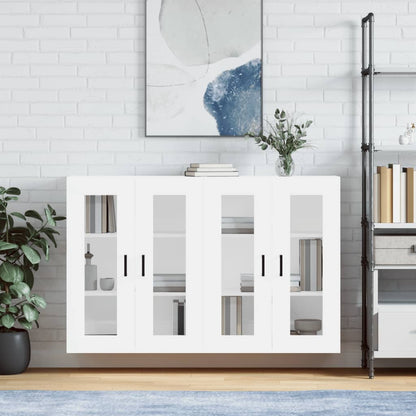 vidaXL Wall Mounted Cabinets 2 pcs White Engineered Wood 1