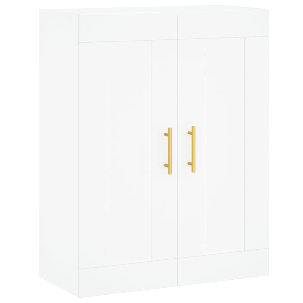 Wall Mounted Cabinets 2 pcs Engineered Wood Tube Gold White