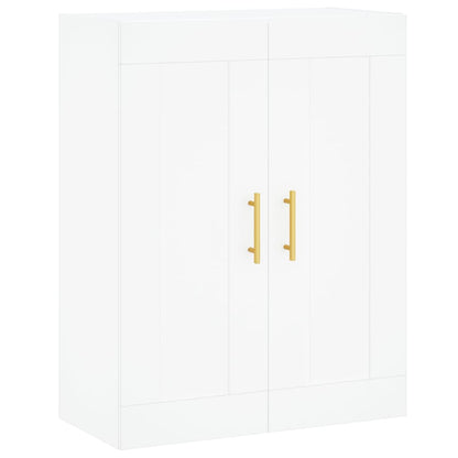 Wall Mounted Cabinets 2 pcs Engineered Wood Tube Gold White