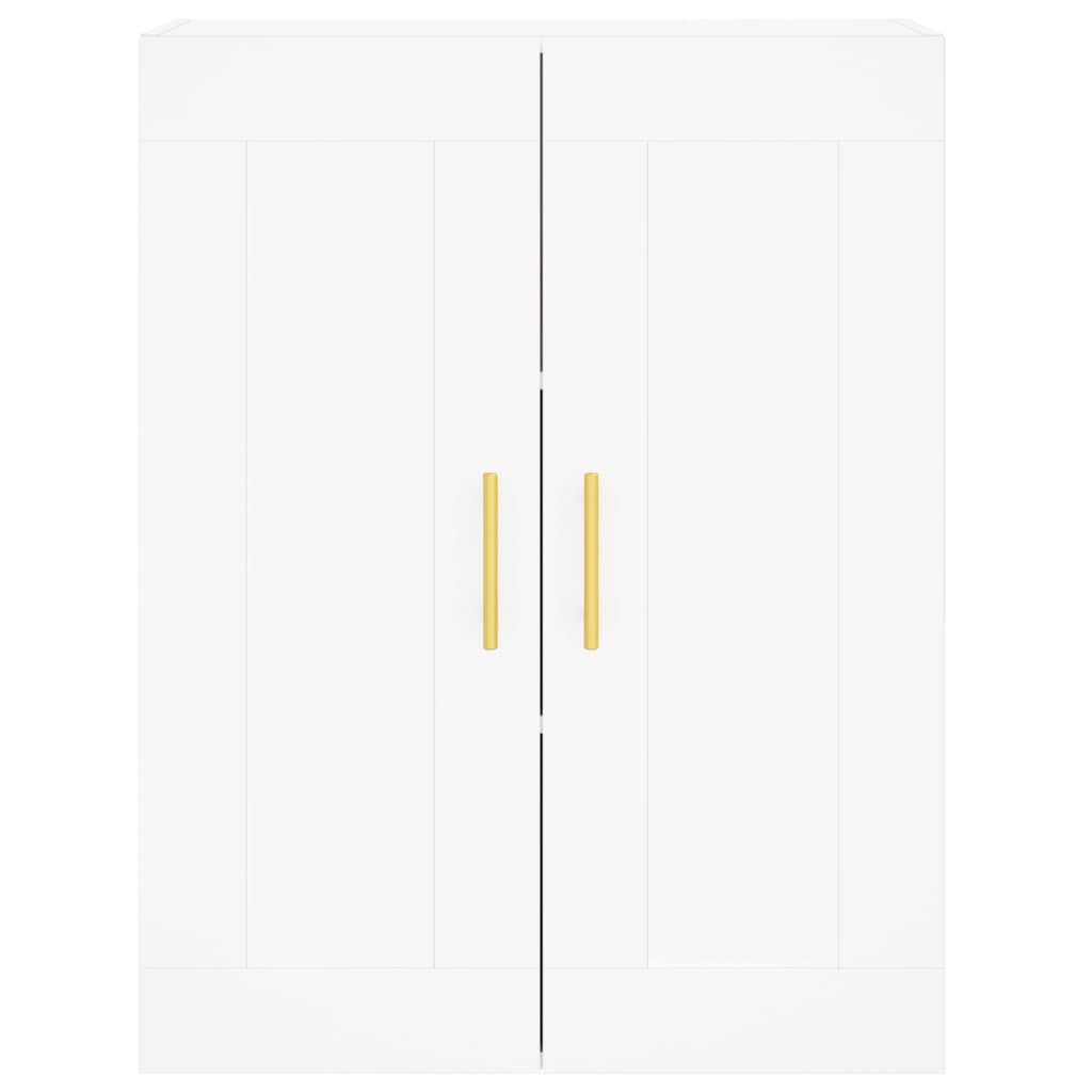 Wall Mounted Cabinets 2 pcs Engineered Wood Tube Gold White