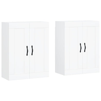 Wall Mounted Cabinets 2 pcs Engineered Wood Leaf Black White