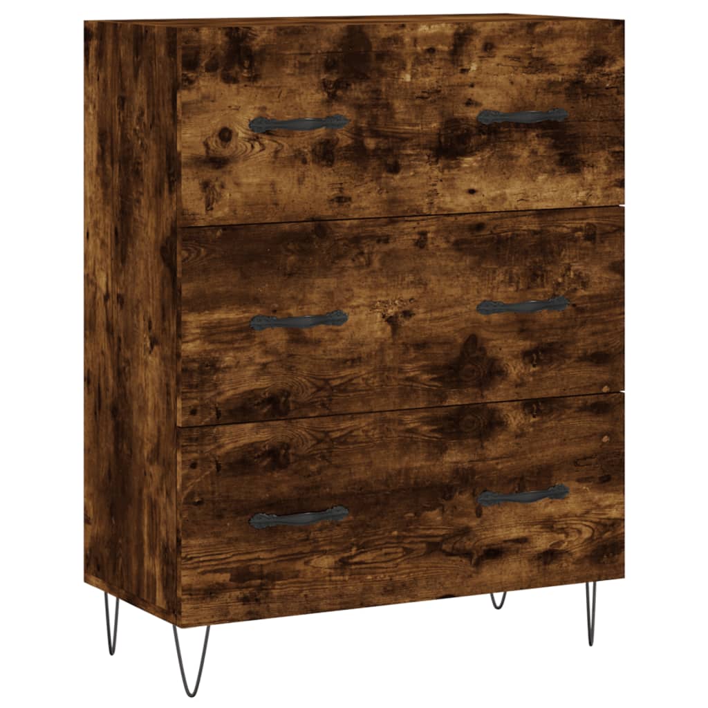 Highboard 69.5x34x180 cm Engineered Wood 3 Drawers Smoked oak