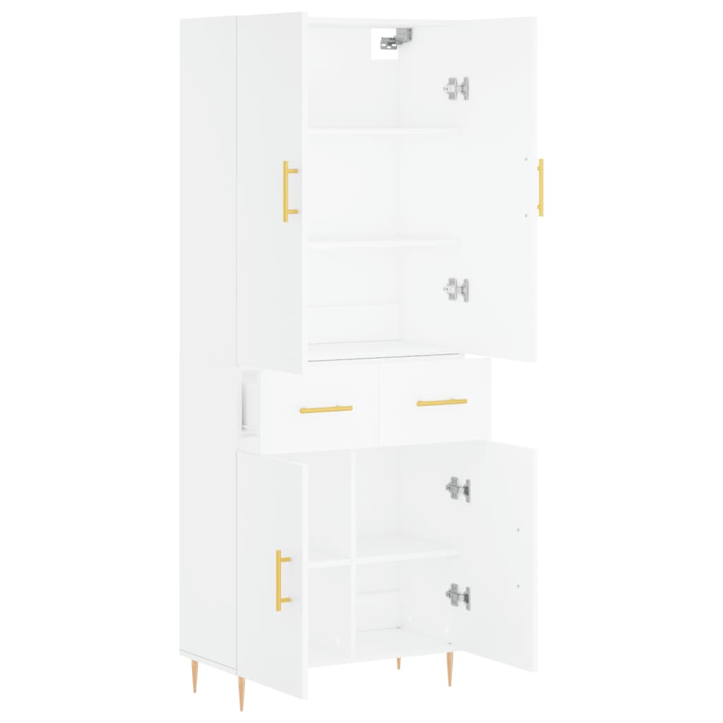vidaXL Highboard White 69,5x34x180 cm Engineered Wood 4