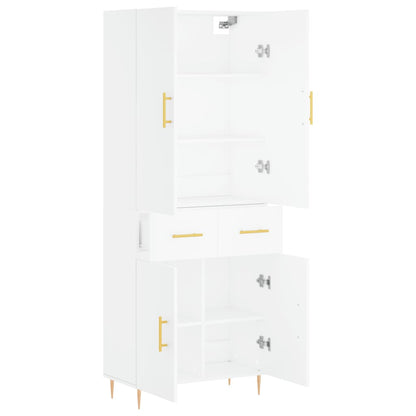 vidaXL Highboard White 69,5x34x180 cm Engineered Wood 4