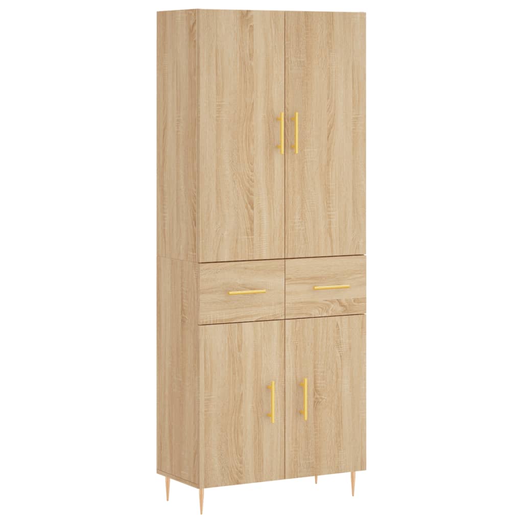 vidaXL Highboard Sonoma Oak 69.5x34x180 cm Engineered Wood 2