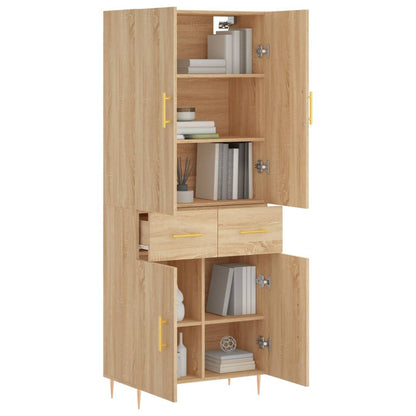 vidaXL Highboard Sonoma Oak 69.5x34x180 cm Engineered Wood 3