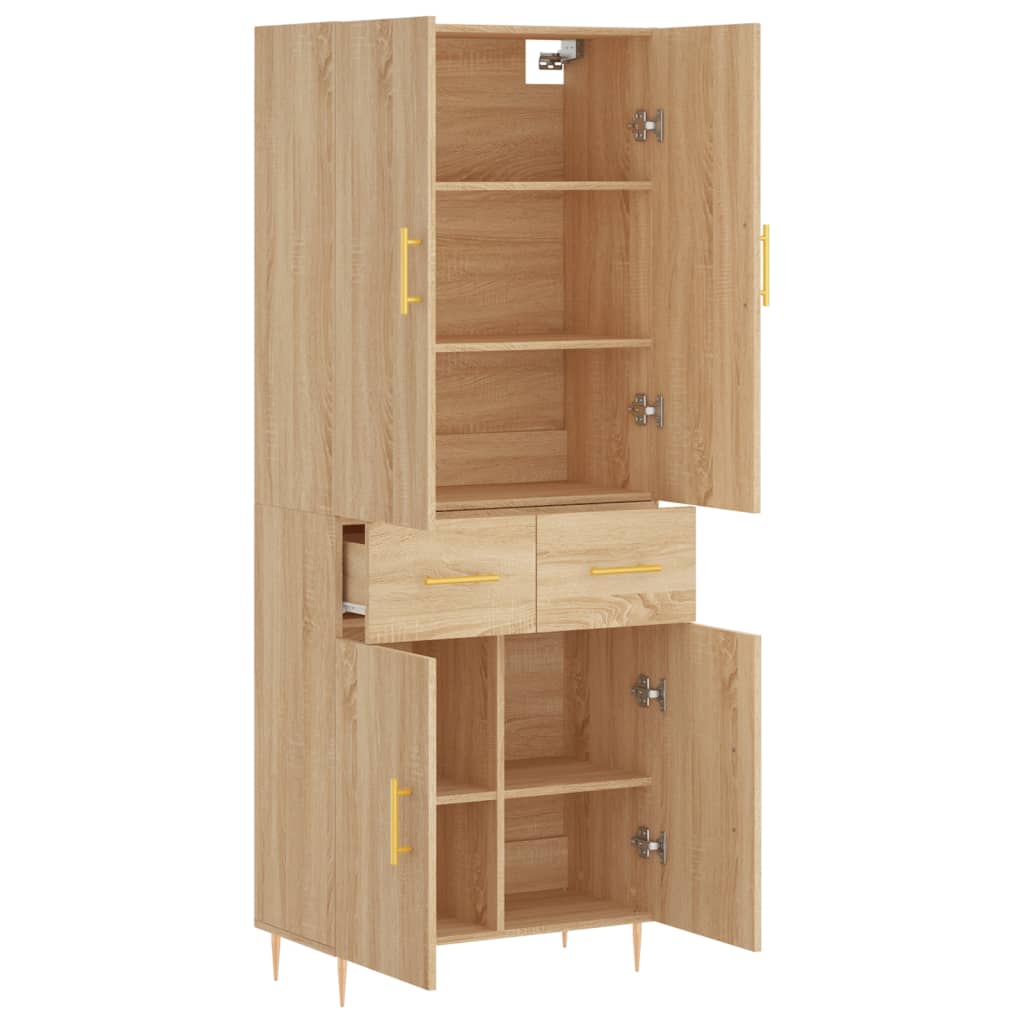 vidaXL Highboard Sonoma Oak 69.5x34x180 cm Engineered Wood 4