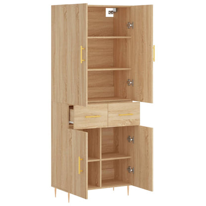vidaXL Highboard Sonoma Oak 69.5x34x180 cm Engineered Wood 4
