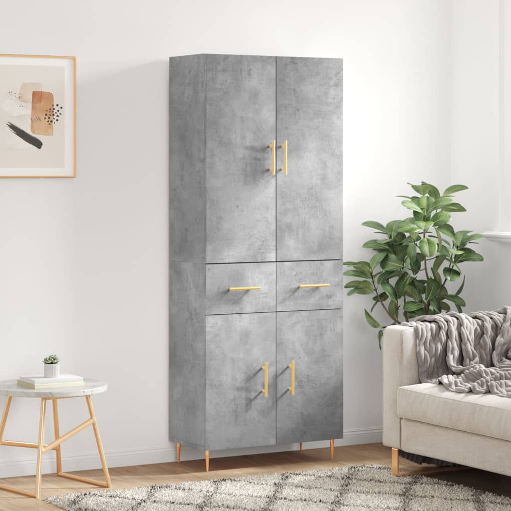 vidaXL Highboard 69.5x34x180 cm Engineered Wood 2 doors 2 drawers