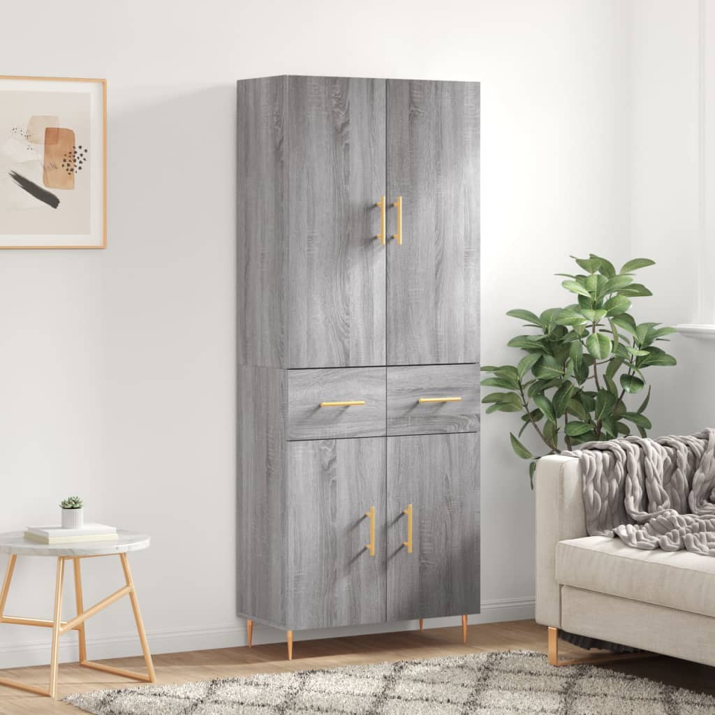 vidaXL Highboard 69.5x34x180 cm Engineered Wood 2 doors 2 drawers