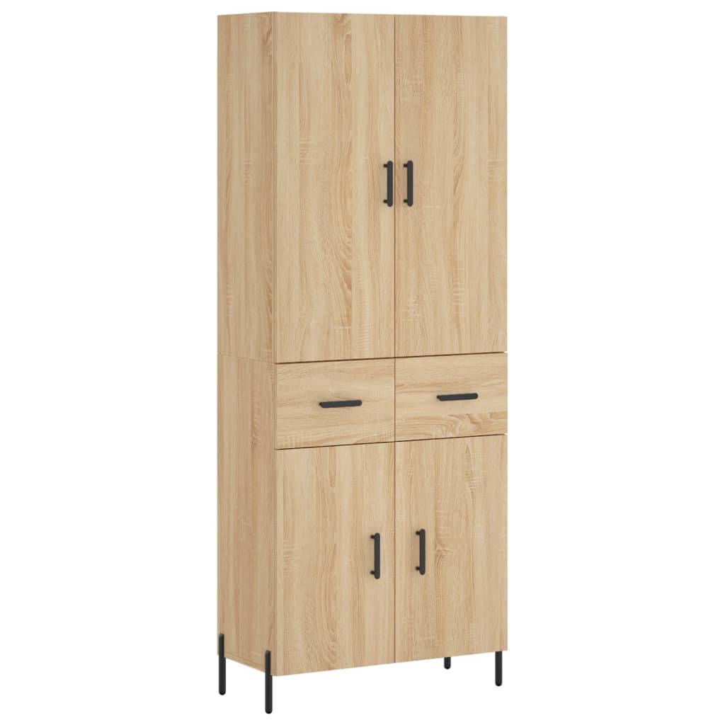 vidaXL Highboard Sonoma Oak 69.5x34x180 cm Engineered Wood 2