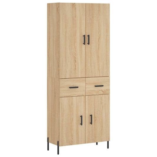 vidaXL Highboard Sonoma Oak 69.5x34x180 cm Engineered Wood 2