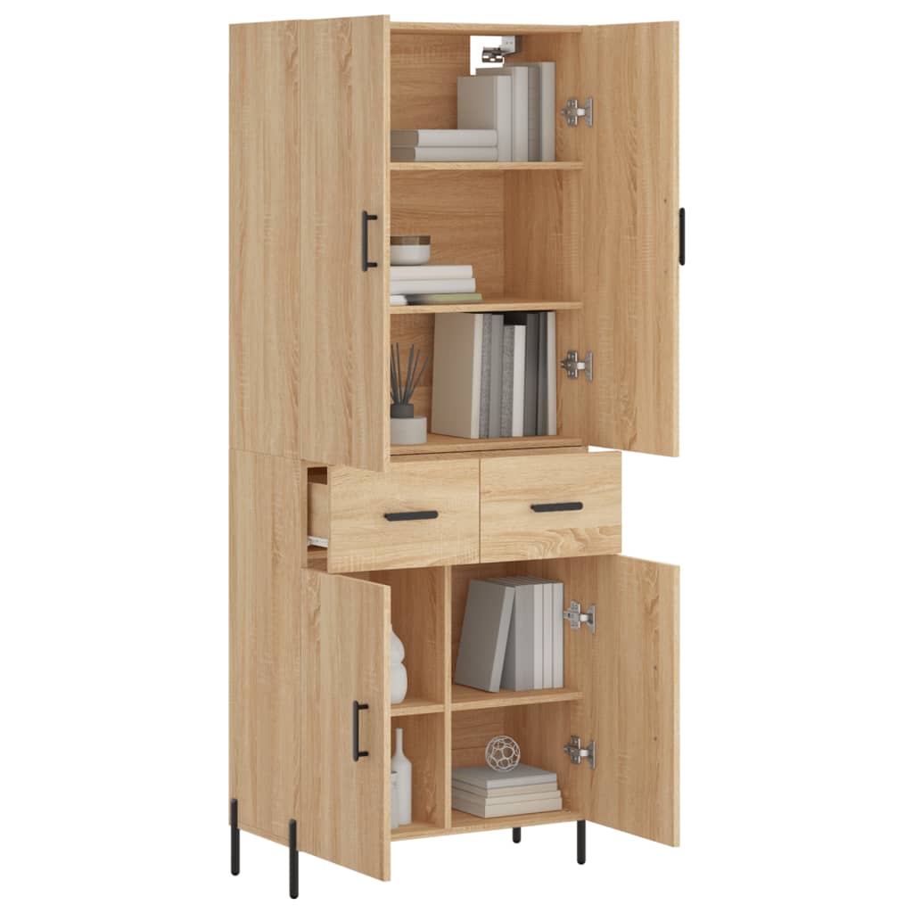 vidaXL Highboard Sonoma Oak 69.5x34x180 cm Engineered Wood 3