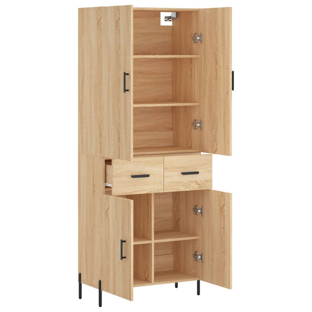 vidaXL Highboard Sonoma Oak 69.5x34x180 cm Engineered Wood 4